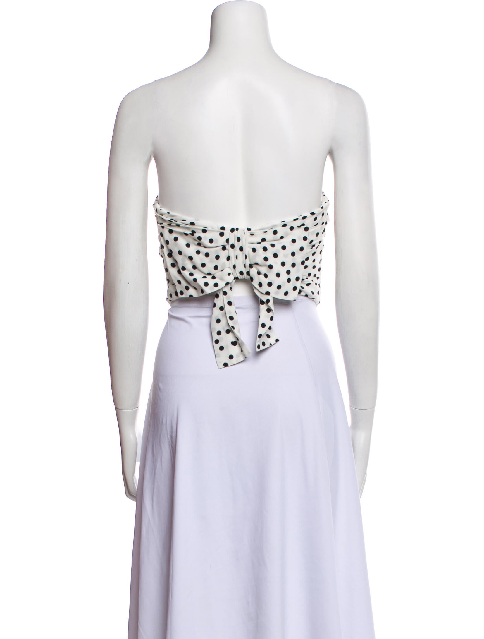 Philosophy di Lorenzo Serafini Polka Dot Print Strapless Crop Top